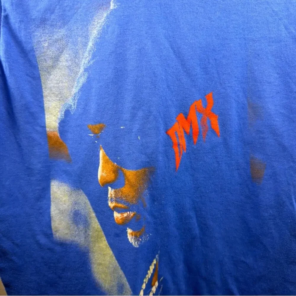 NWOT Blue Graphic Tee- hip hop DMX Rapper- unisex Small